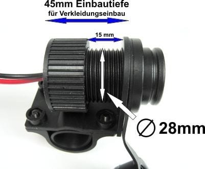 Touratech 01-030-0029-0 Tourratech Dual USB socket voor 22-25mm sturen 12v aansluiting