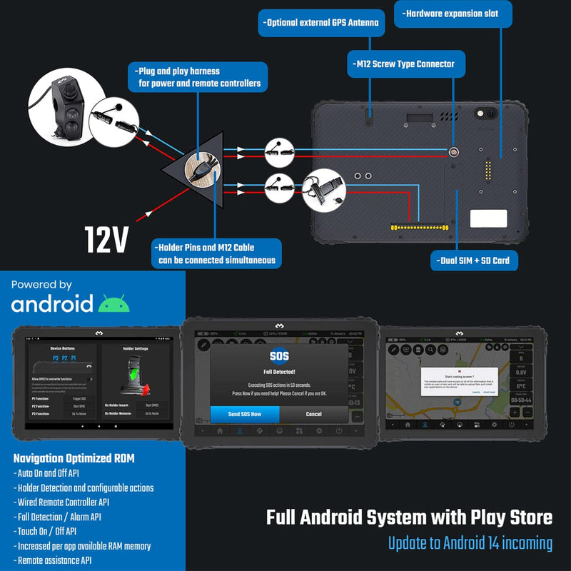 DMD DMD T865 8 800nits inch Navigatie tablet voor offroad gebruik Navigatiesystemen DMD T865 8 800nits inch Navigatie tablet voor offroad gebruik