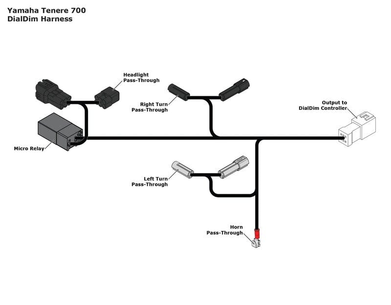 Denali DNL.WHS.20300 Denali Plug and Play Dialdim adapter voor de Yamaha Tenere 700